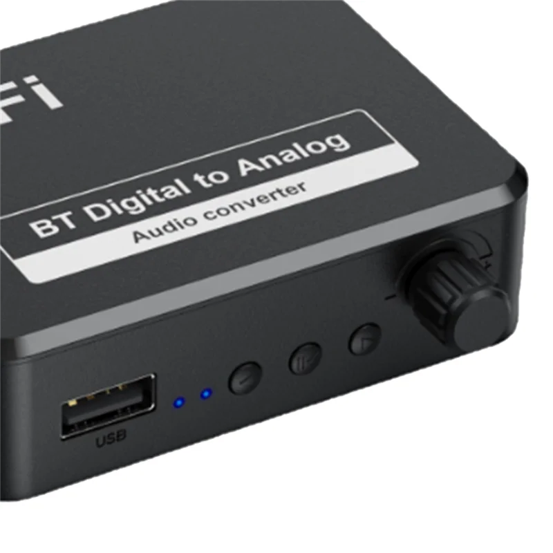 DIGIT-Bluetooth 5.3 오디오 수신기 디지털-아날로그 변환기 3.5Mm AUX L/R U-디스크 광학 스테레오 Hifi 무선 어댑터