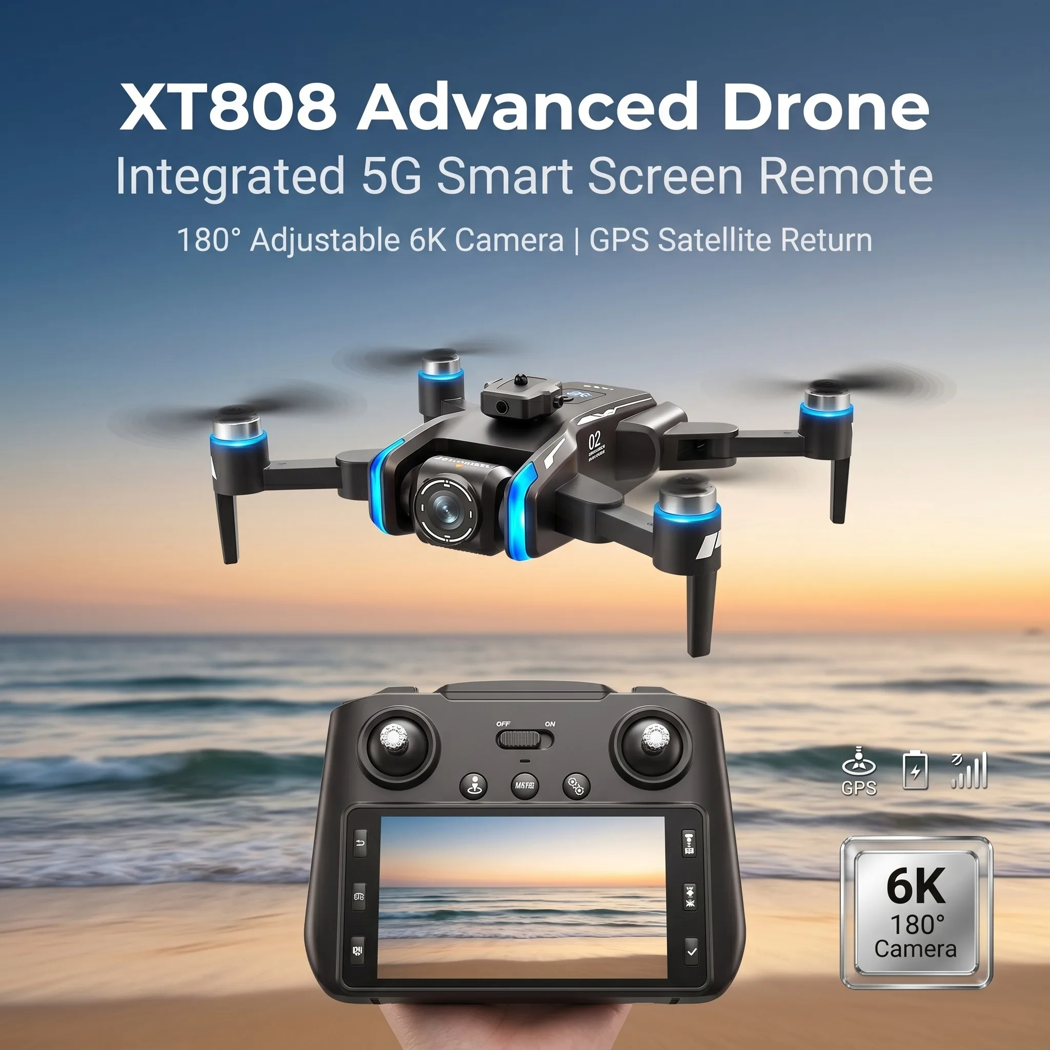 Batterie Drone XT808 7.4V 1300mAh - Chargeur USB Inclus