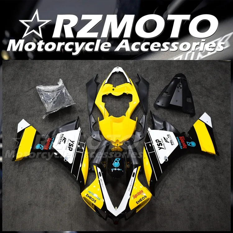 

Комплект обтекателей для мотоцикла из АБС-пластика, 4 подарка, подходит для YAMAHA R1 R1m 2012 2013 2014 12 13 14, кузов белого и желтого цвета на заказ