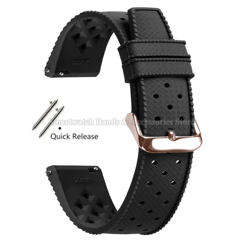 Premium Tropic Silicone Quick Release Watch Strap - Durable Rubber Bracelet Replacement