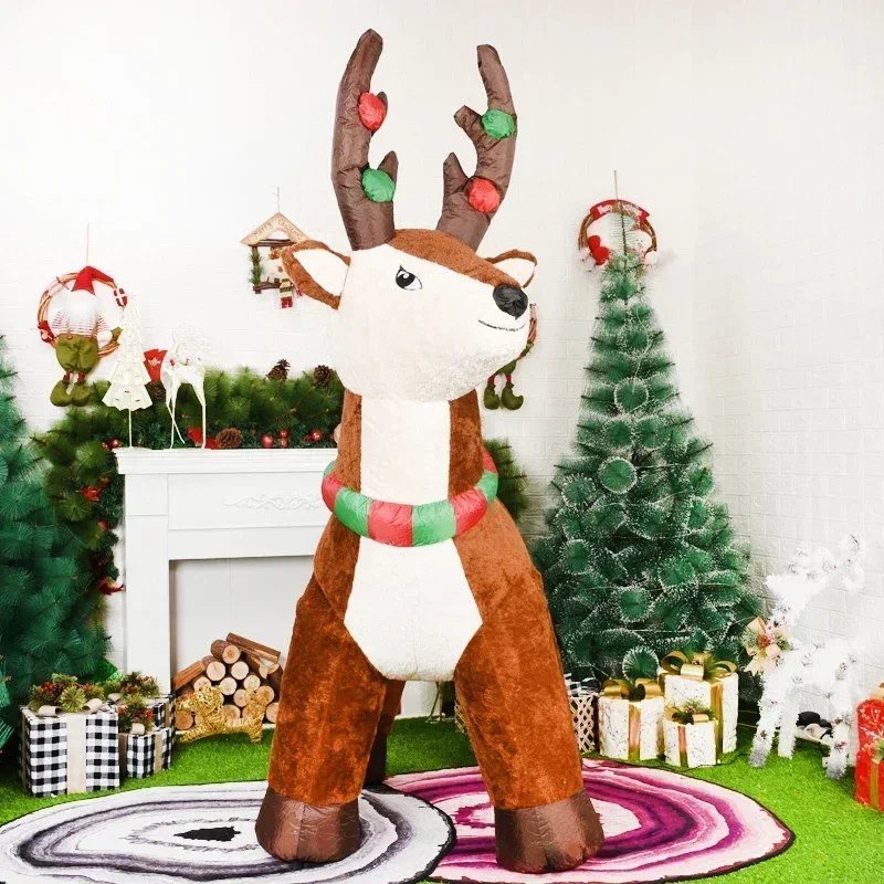 Inflatable Christmas Plush Reindeer Dolls Decoration 5.9ft LED Lights Blow Up Toy Xmas Outdoor Yard Decor for Home Holiday Party 3