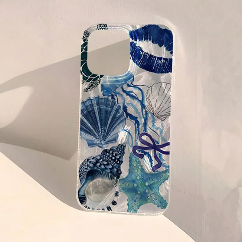 Glossy Blue Ocean Element Lip Phone Case