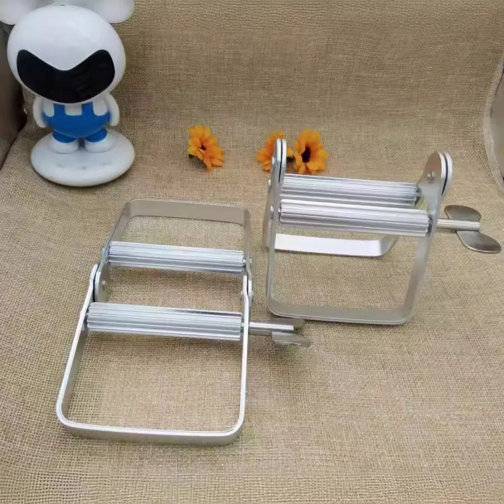 Frosted Rolling Toothpaste Squeezer Tightener Squeezing Tool Tube Wringer Aluminum Silver Tooth Paste Dispenser Lazy toothpaste squeezer,toothpaste dispenser