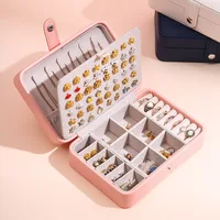 Korean Version Simple Ins Style Portable Jewelry Storage Box 2024 New High-end Exquisite Large Capacity Travel Jewelry Bag 4