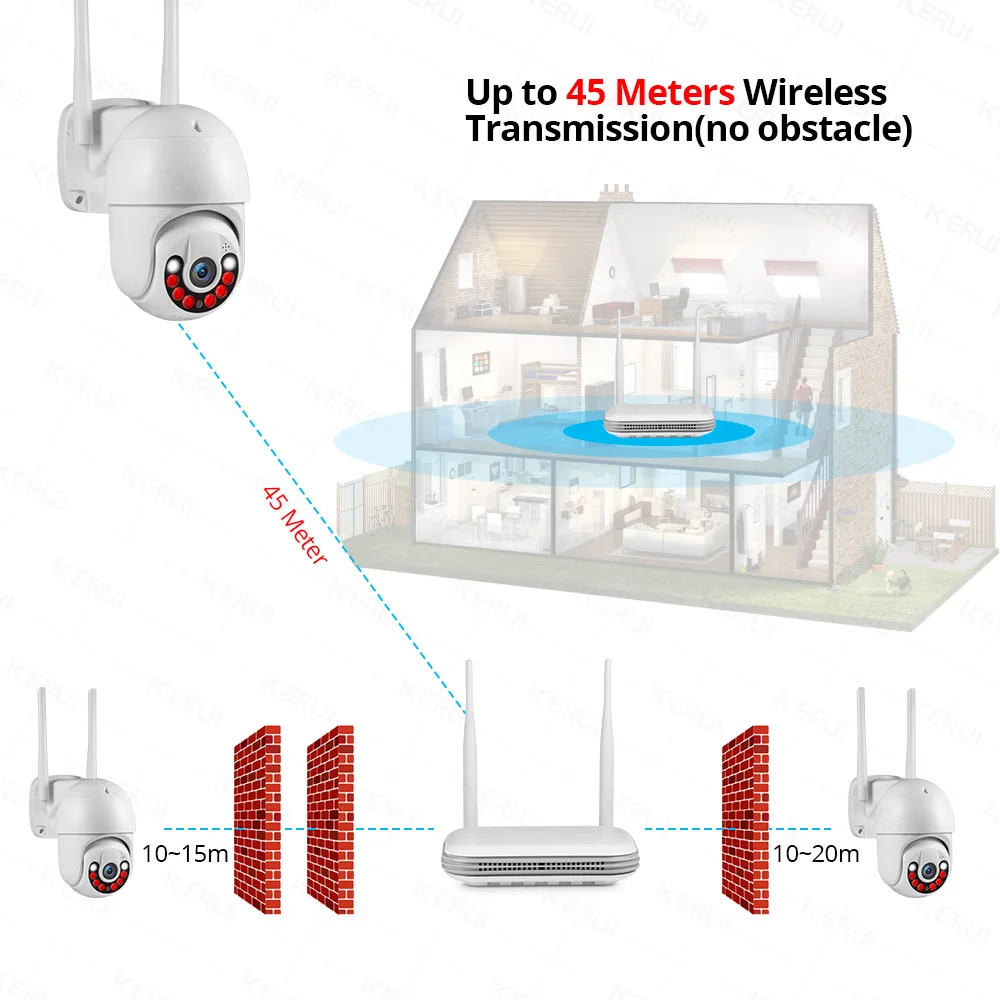KERUI 2K 3K 4MP 8CH NVR WIFI Onvif 네트워크 비디오 감시 무선 보안 카메라 시스템 용 8 채널 레코더
