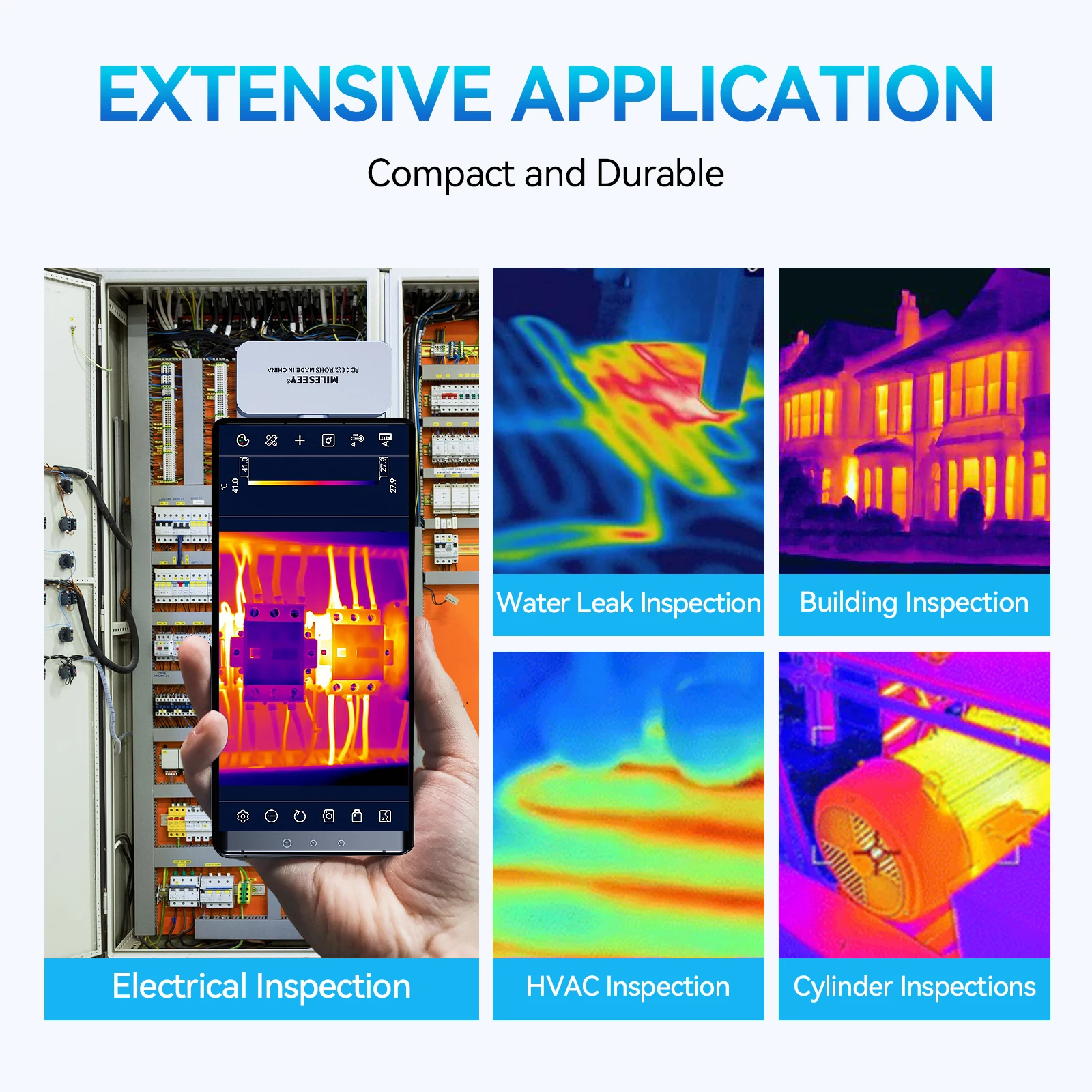 Fotocamera termica MILESEEY Android TR160i TR256i 256x192 termocamera a infrarossi per telefono, strumento di riparazione del circuito PCB del pannello