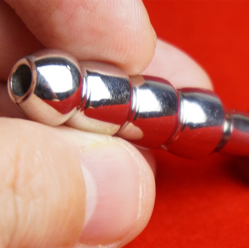 Penis Sex Toys Stainless Steel Hollow Penis Plug Round Tail Wavy Urethral Sound Urethtra Dilator Ejaculation Delay Sounding Urethra Catheter