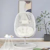 Oversized Rattan Hanging Egg Chair with Stand, Thick Cushion and Frame Outdoor Rocker, for Indoor Outdoor. Comfy Egg Swing Chair 2