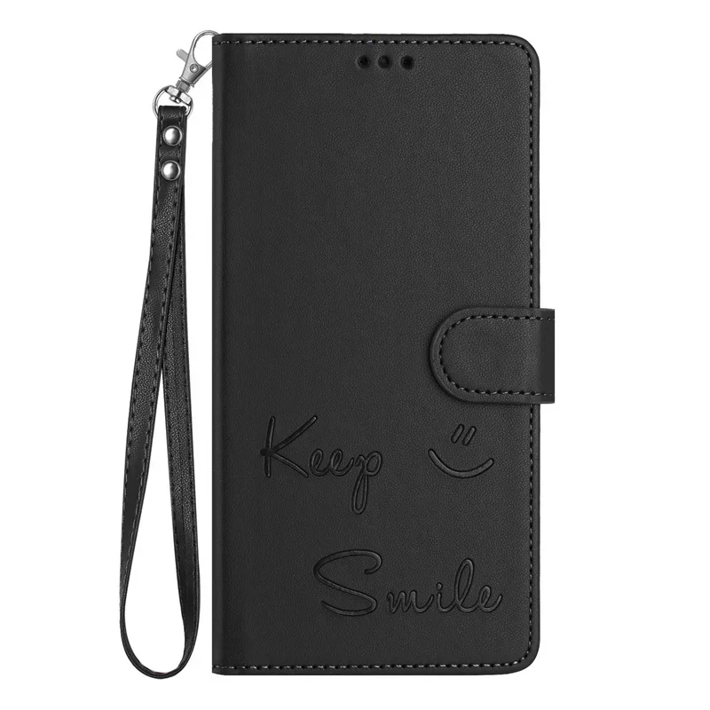 Luxurious Anti-Theft Leather Case with Smile Pattern Flip Shell