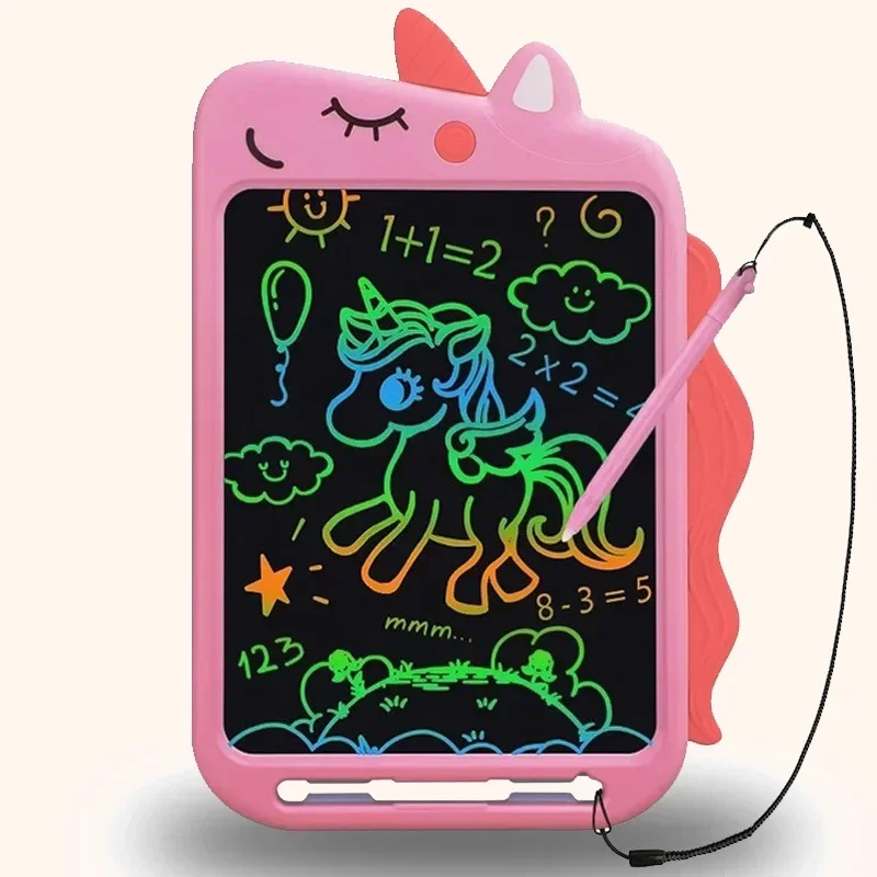 어린이 그림 보드 LCD 스크린 태블릿, 만화 동물 전자 필기 패드, 아기용 드로잉 장난감, 9 인치
