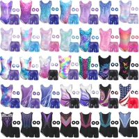 Girls Gymnastics Leotards Sparkle 4 Piece Dance Unitard for Kids Toddler Athletic Tumbling Outfits with Short