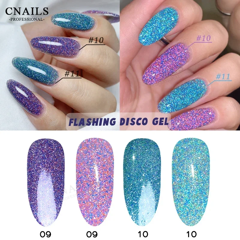 

CNAILS Charming Nail Polish Soak Off UV/LED Gel Super Reflective Effect Resin Flash Disco Varnish Semi Permanent Nail Art 8ml
