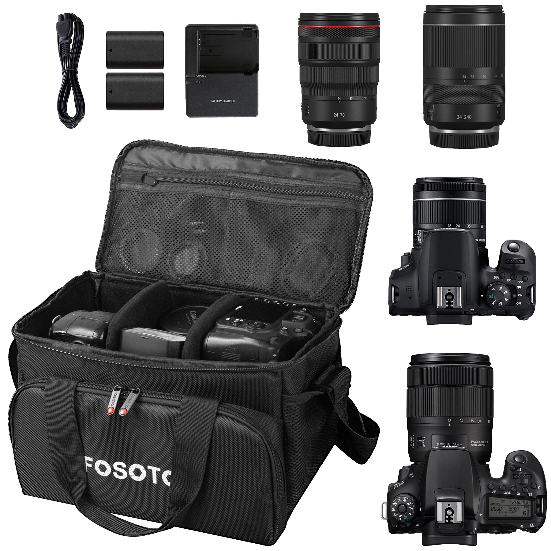 Fosoto Multi-funcional Grande Capacidade Fotografia Bolsa da Câmera à Prova Dslr Água Ombros Mochila Dslr Bolsa para Canon Nikon Sony Pentax