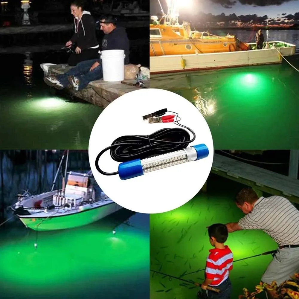 얼음낚시등 180구 수중 낚시등 휴대용 LED 루어 파인더 램프 AC/DC 12-24V 30W 수중 보트 램프 야간등