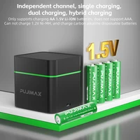 PUJIMAX 4/8/12 Slot AA 4255mWh Smart Charging Compartment   1.5V Lithium Battery Rechargeable Charger Set Large Capacity 1