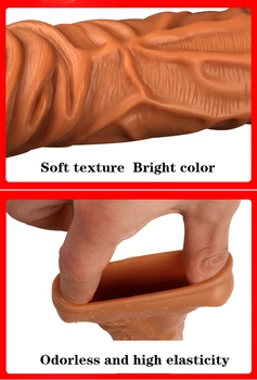 Realistic Penis Sleeve Extender Large Reusable Penis Condom Delay Silicone Extension Sex Toy for Men Cock Enlarger 2