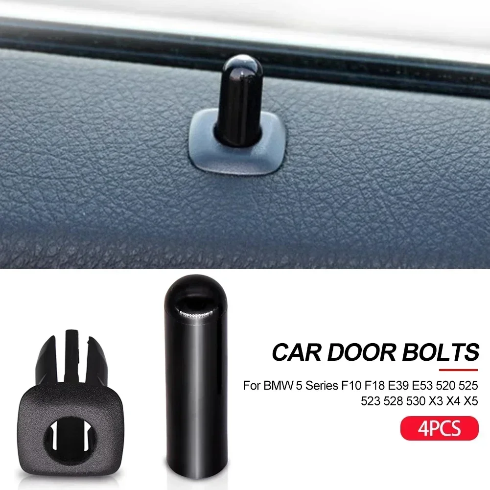4Pcs Car Rear Door Lock Pin Knob Cap for BMW 5 Series F10 F18 E39 X5 E53 520 525 523 528 530 X3 X4 F25 ABS Interior Accessories car door lock pins car door lock knob