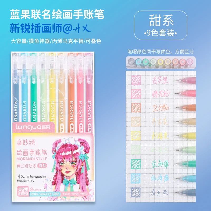 Kawaii Morandi Gel Pen Set 5