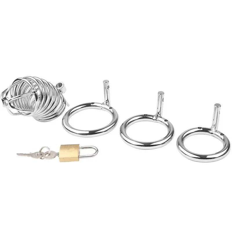 Metal Chastity Lock for Men Snake Cage CB Penis Lock Adult Toy for Abstinence Unisex Key Included Body Binding Restrain