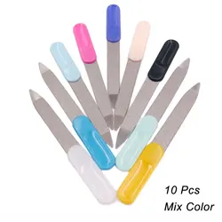 Stainless Steel Dual Nail Files Set - Professional Pedicure & Manicure Grooming Kit (10 Pieces) (10 Pcs Mix)