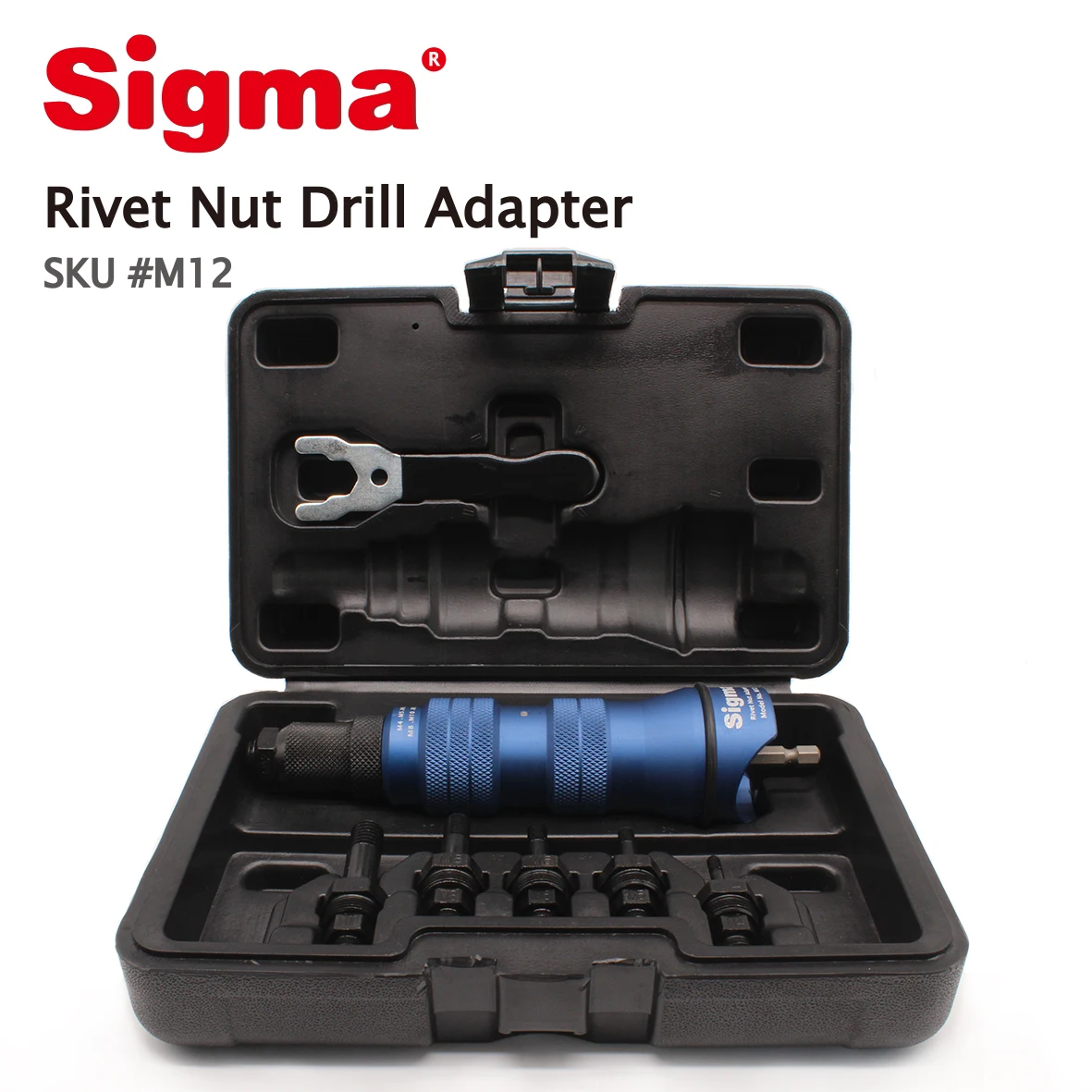 Sigma #M12 HEAVY DUTY Threaded Rivet Nut Drill Adapter Cordless or Electric power tool accessory alternative air rivet nut gun