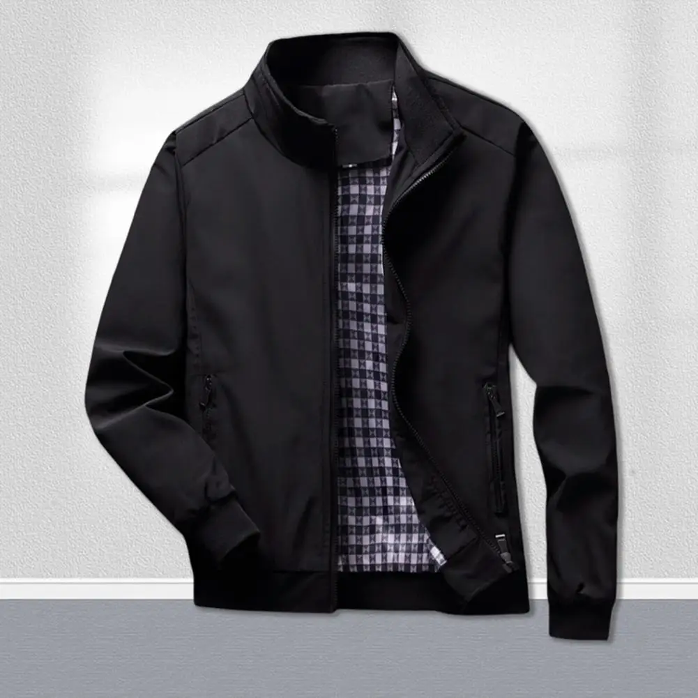 Herfst Jas Rits Knoopsluiting Winddicht Anti-Freeze Lente Casual Effen Kleur Dunne Jas Jas Werkkleding - AliExpress