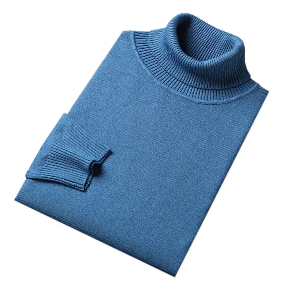 

Turtleneck Sweater Men's Woolen Sweater Slim Solid Color Casual Shirt Youth Sweater Over Thick Warm Base Shirt sueter hombre