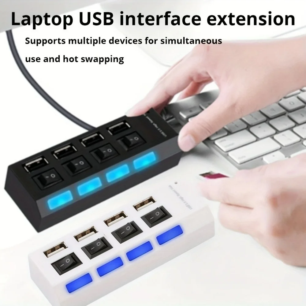 4/7 port independent switch USB HUB 2.0 Adapter High Speed Splitter Multiple USB Extender Power Adapter Switch For Computer