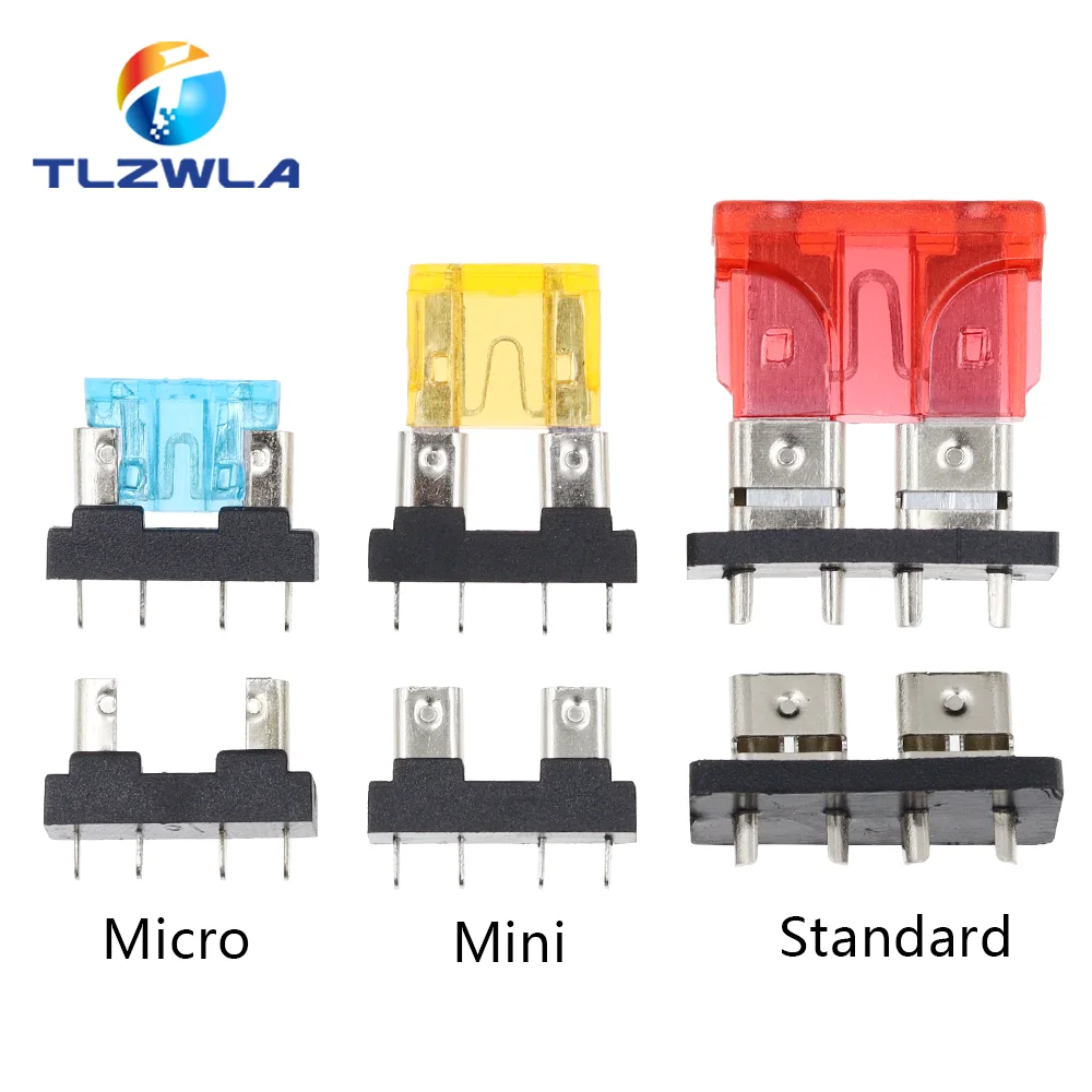 Portafusibili Auto 16 AWG 5 Pezzi Con 14 Fusibili Standard - Kit Cablaggio Impermeabile 12V