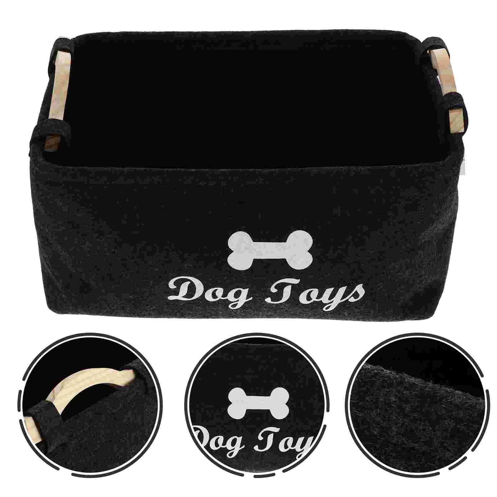 Toy Dog Basket Pet Storage Box Bin Organizer Felt Cat Toys Container