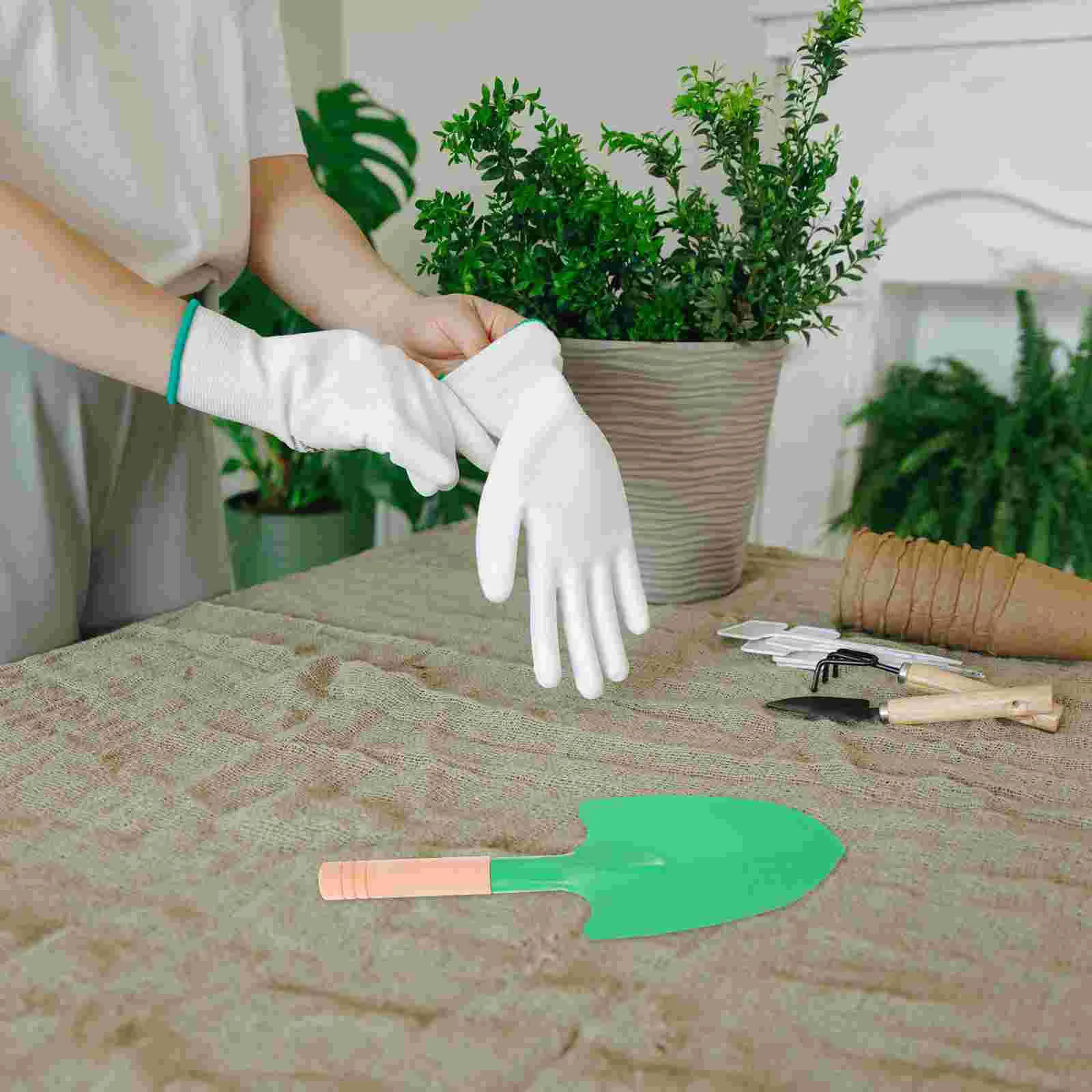 10 Pcs Wooden Handle Metal Spade Garden Tool Tools Succulent Planters Mini Trowels Gardening Planting Child Toys