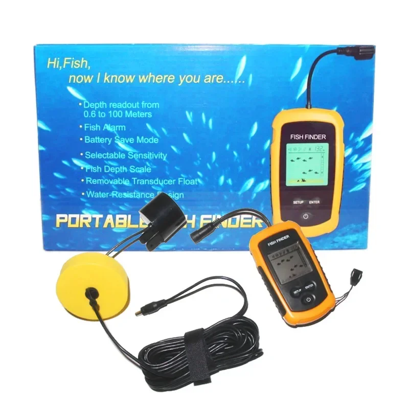 ultrasonic wired fish finder to detect fish school sonar finder