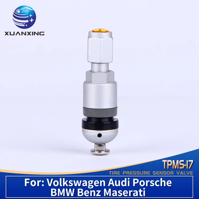 TPMS-17H TPMS Valves Tire Pressure Monitoring Sensor Valve Stem Caps Black for Audi Volkswagen Mercedes Benz Porsche Maserati