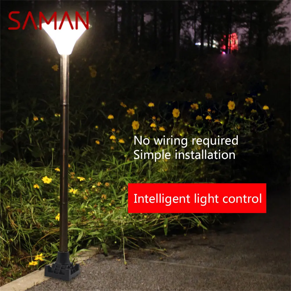 SAMAN Solar Light Contemporary Lawn Lamp  39 LEDS Waterproof IP65 Outdoor Decorative  For Courtyard Park Garden