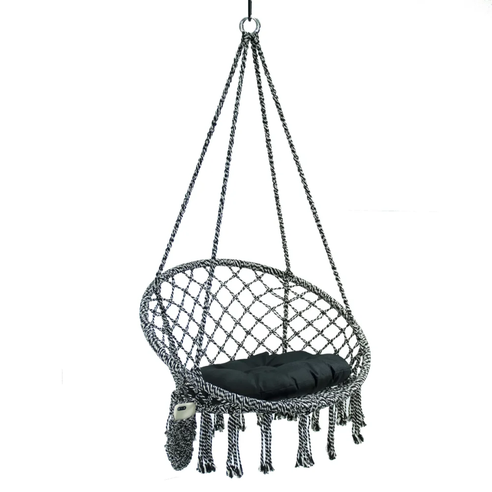 Deluxe Outdoor Macrame Hammock Hanging Chair, Cotton , Durable and Strong, Capacity 250lb,31.50 X 24.00 X 47.00 Inches 1