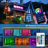 WIFI APP 5050 RGB LED Strip  24K Control With Battery And US plug Power Supply For Home Decoration  And Ambient Lighting - Image 2