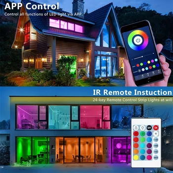 WIFI APP 5050 RGB LED Strip  24K Control With Battery And US plug Power Supply For Home Decoration  And Ambient Lighting 2