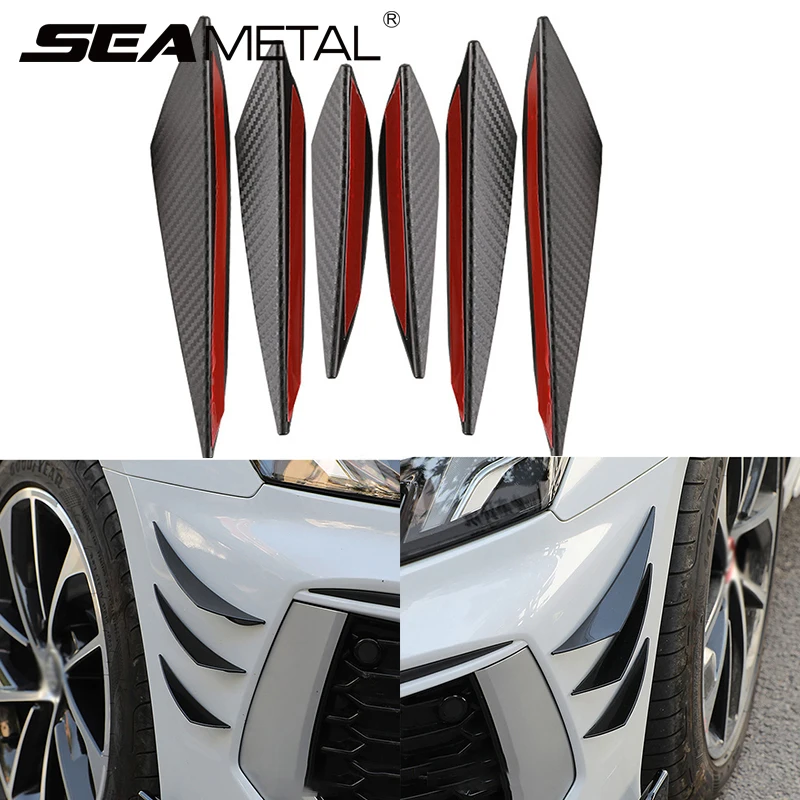 Bumper Lip Decoration 6pcs/Set Universal Front Bumper Lip Diffuser Splitter Fins Body Spoiler Car Tuning Decoration