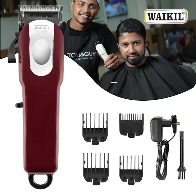 WAIKIL professional electric hair clipper multifunctional oil head carving machine rechargeable retro Barber styling tool 3