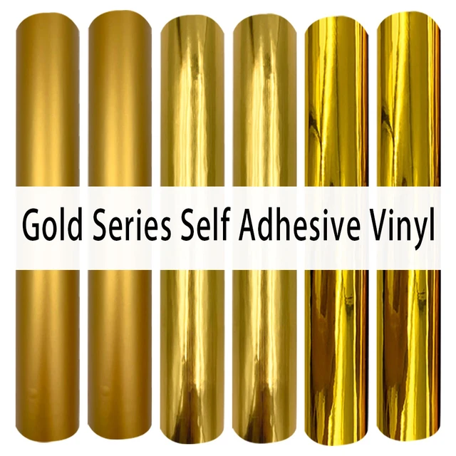 Chrome Gold Permanent Adhesive Vinyl Film 6 Sheets 12x 10