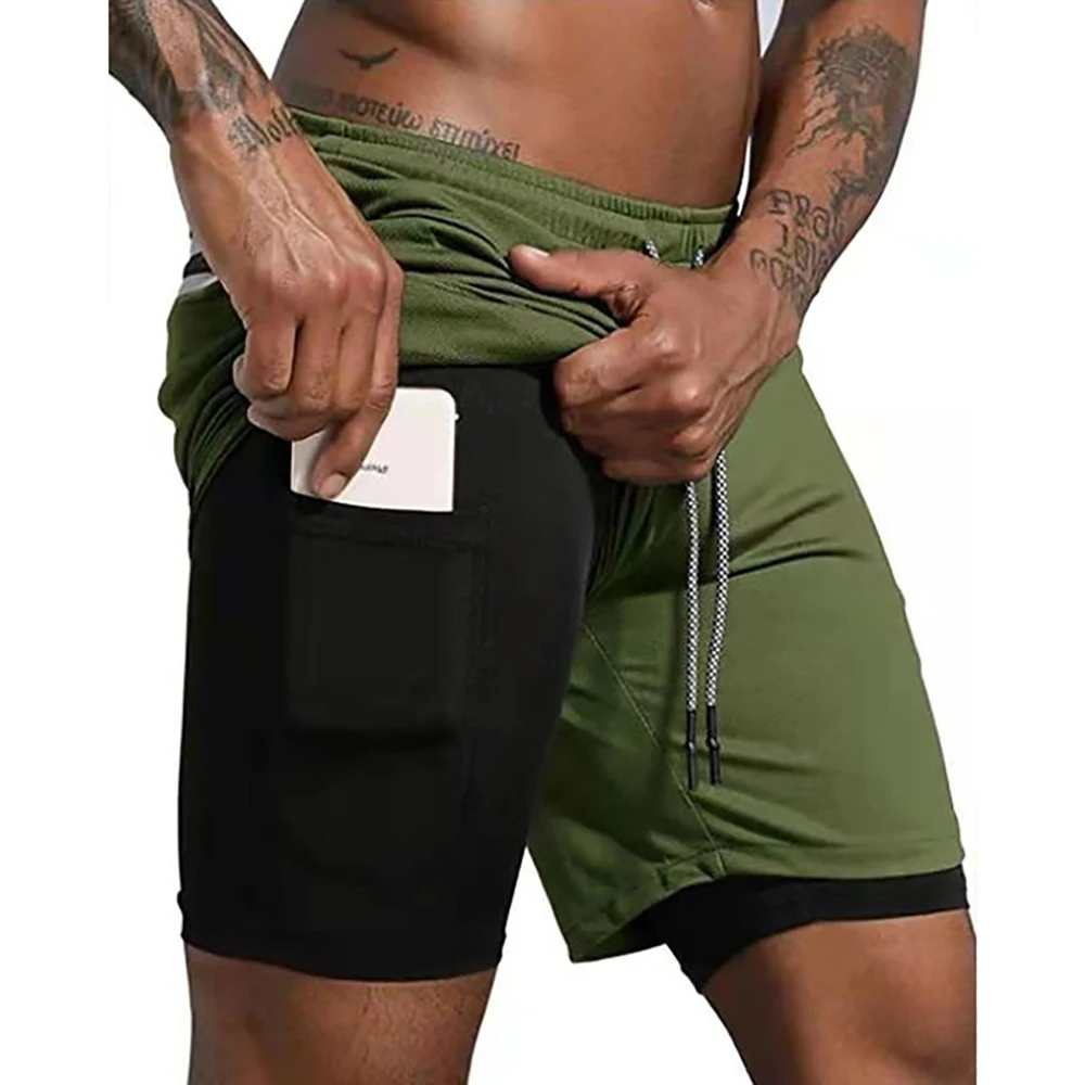 Summer Men Jogger Gym Shorts Men Casual Fitness Workout Running Shorts Quick-drying Men's Sports Shorts 2