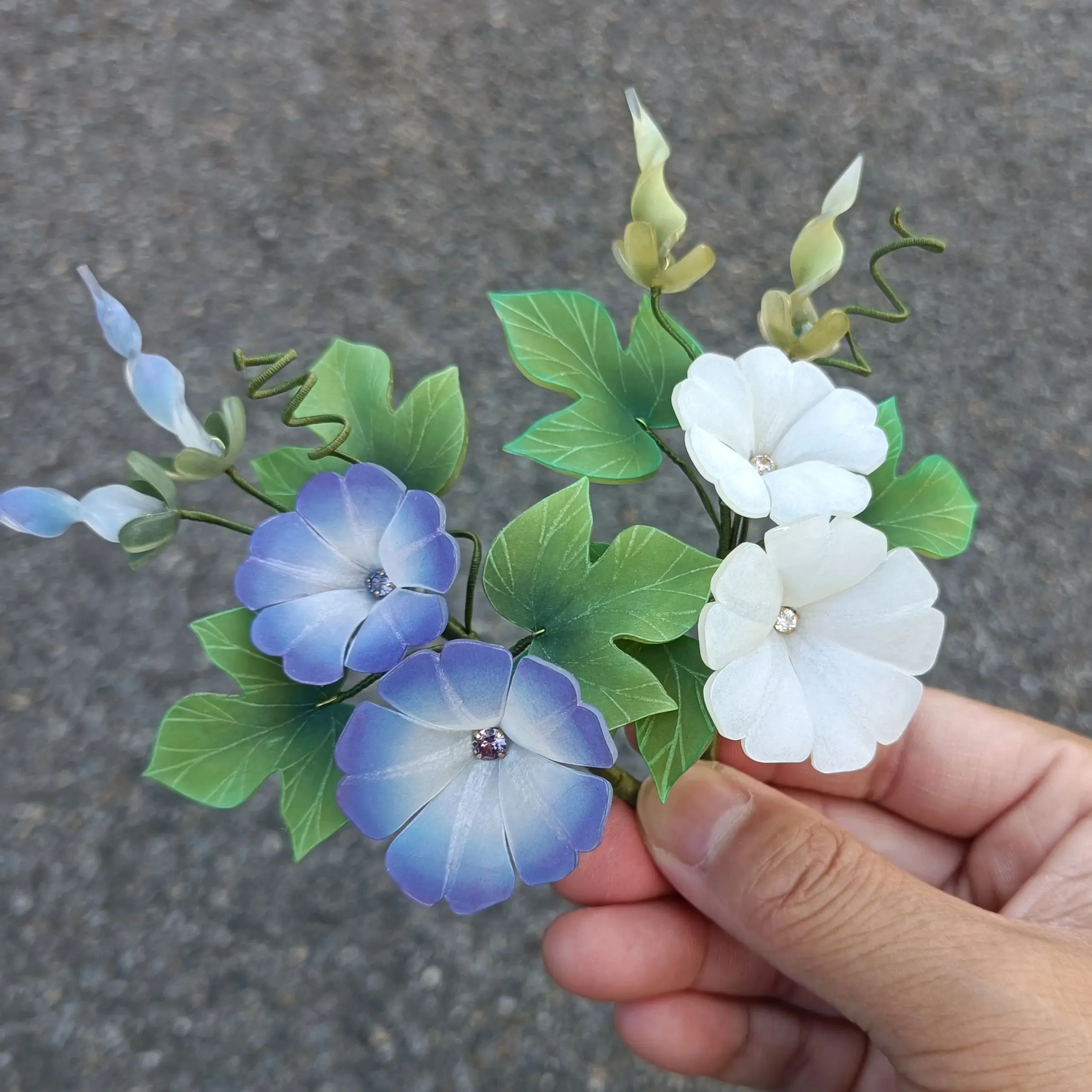 LALAVARA 맞춤형 나팔꽃 여성 헤어 장식
