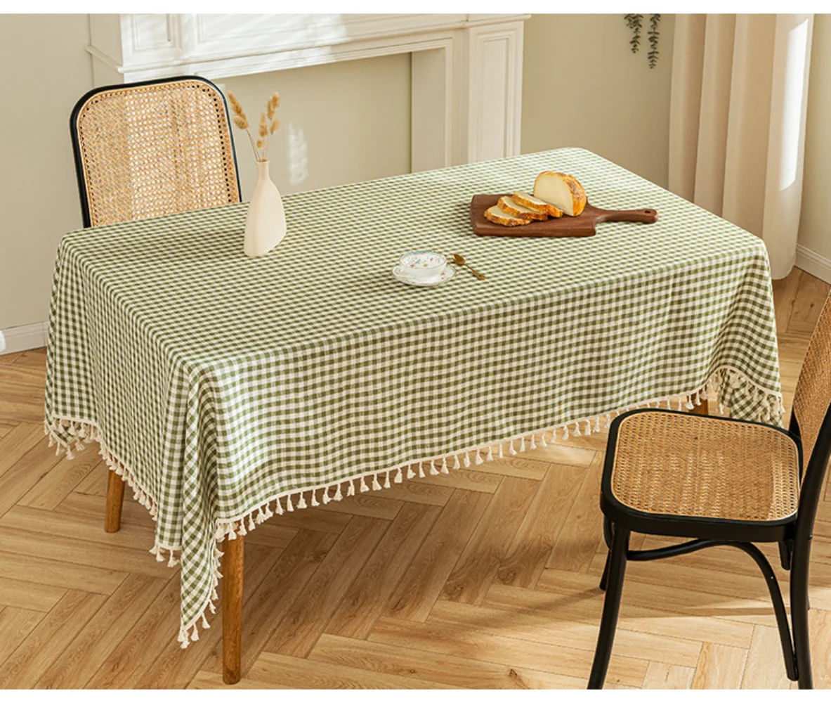 Plaid Tablecloth for Dining Table Durable Thickened Tea Table Cover Mat