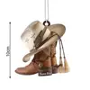 Sturdy Hanging Ornament Ornamental Acrylic Auto Rearview Mirror Cowboy Flat Car Pendant for Home 6