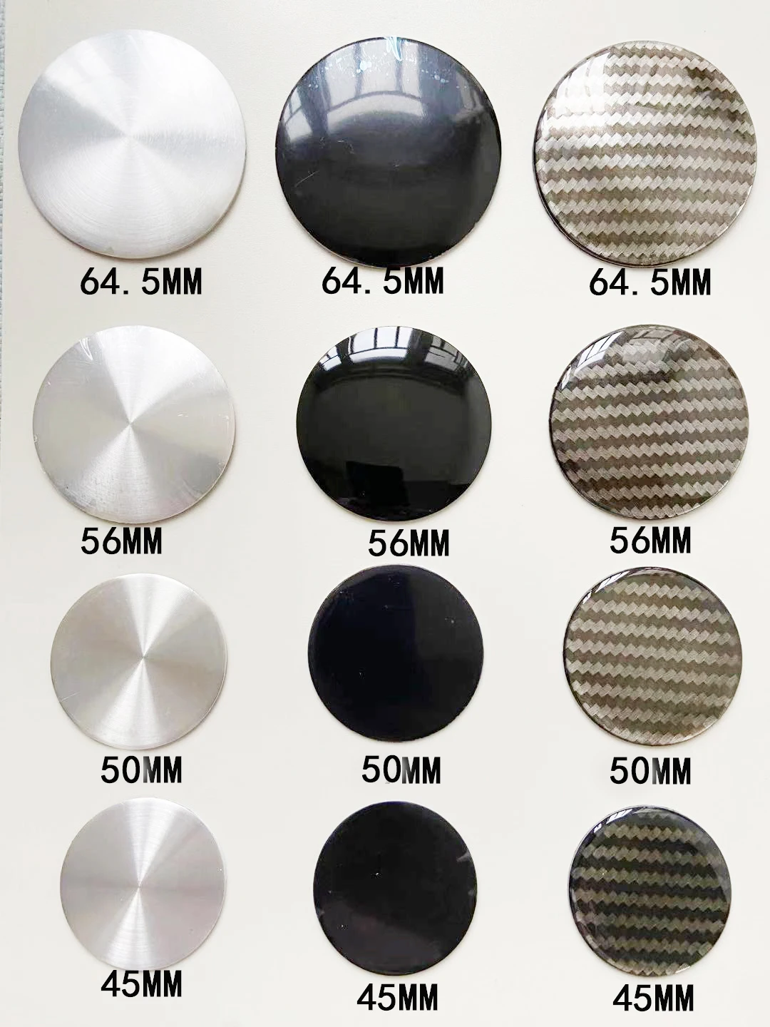 Car Wheel Center Cap 64.5MM 56MM 50MM 45MM Silver Car Wheel Center Caps Stickers Badges 4PCS/lot