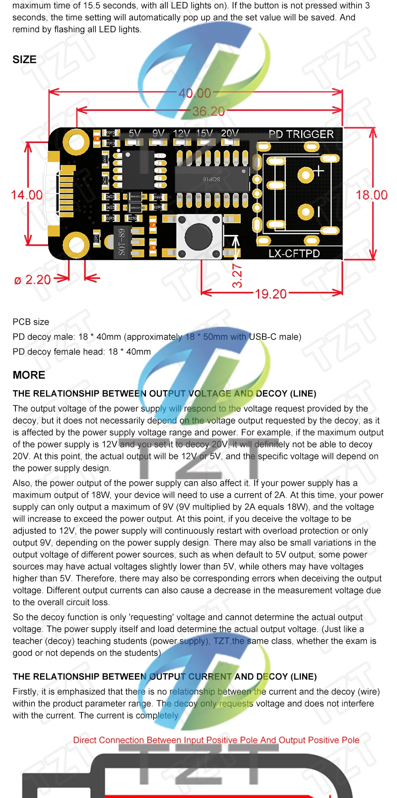 100W 5A USB-C Schnelllade-Triggerplatinenmodul PD/QC Decoy Board Schnellladung USB Typ-C PD 2.0 3.0 Stromversorgungs-Boost-Modul – Detail 3