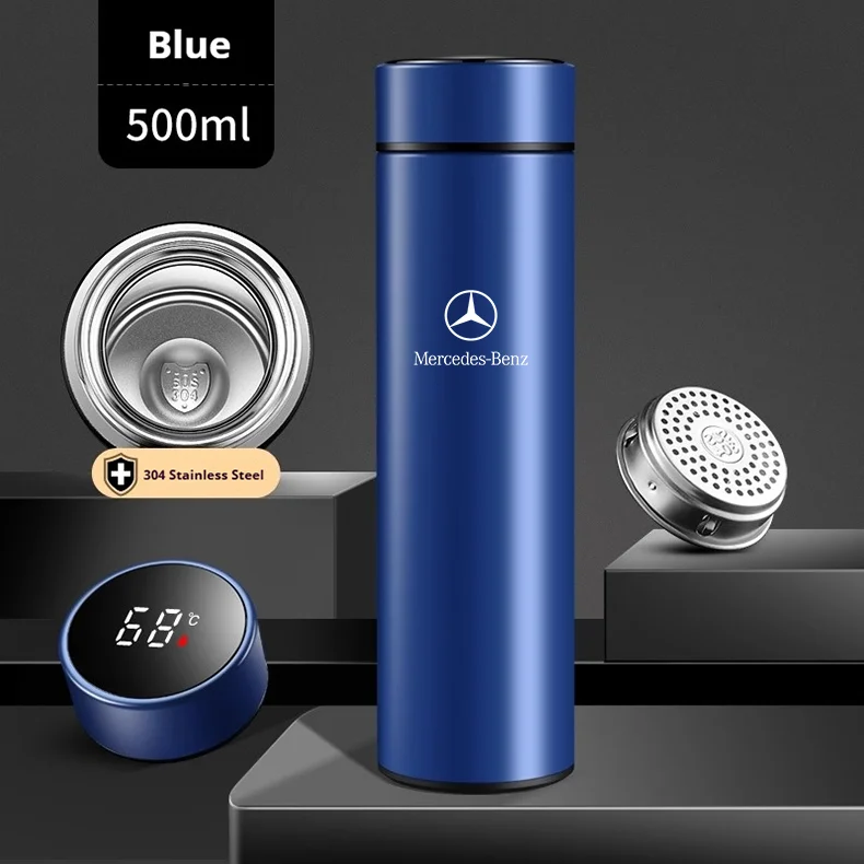 Car Vacuum Cup Thermos Mug Temperature Display Coffee Cup Mercedes-Benz A C E S Class A35 A45 C43 CLA CLS GLA GLC GLK ML SL Vito