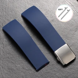 Silicone Quick Release Waterproof Sport Watch Strap - Soft and Durable Wrist Band - 22mm (Blue)