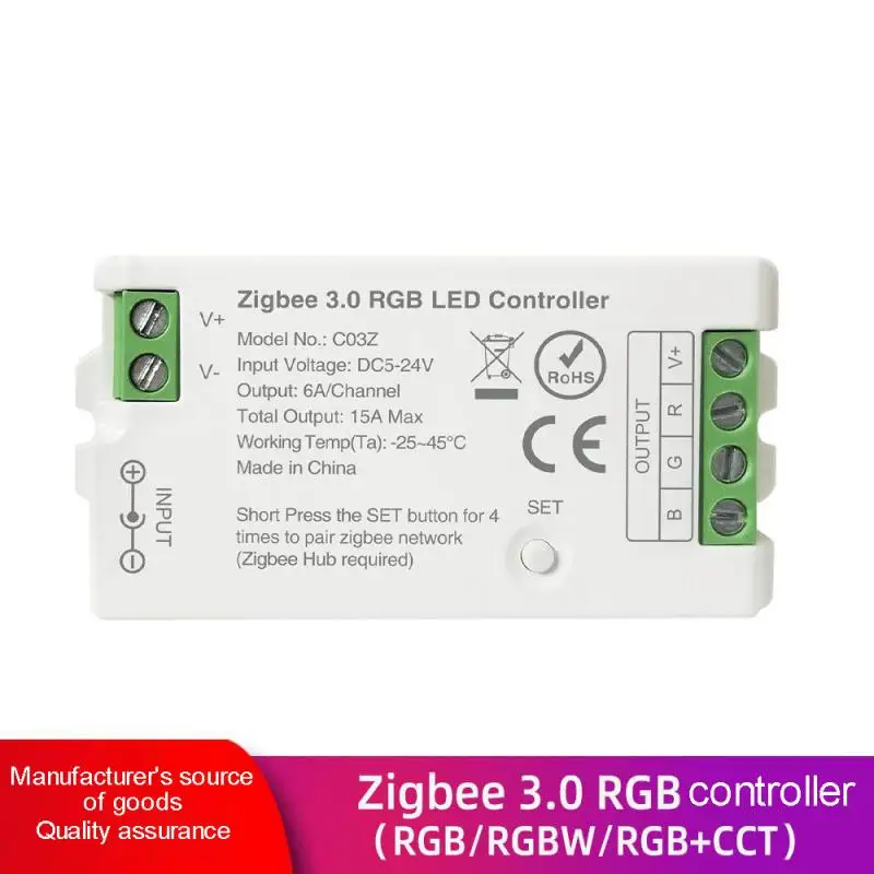 

Zigbee 3.0 Smart LED Strip RGB/RGBW/RGBCCT LED Controller Tuya Smart Life APP Control Work With Tuya Dual Mode Gateway
