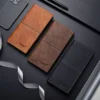 Pu Leather Long Thin Slim Wallet Vintage Male Credit Card Holder Brown Money Purses Solid Simplicity Business Wallet for Man 1